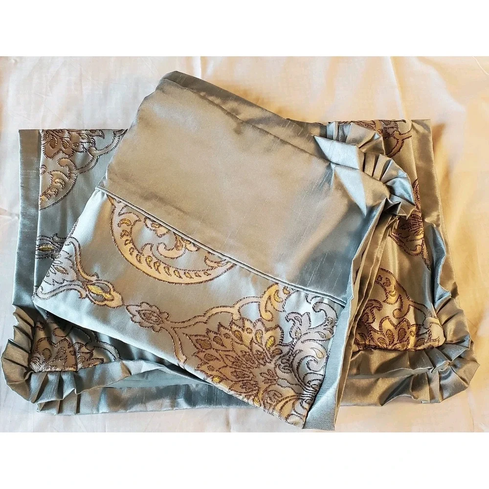 Set Of 2 Chic Home Design Ruffle Floral 1 Standard Pillow Sham‎ And 1 Euro Sham